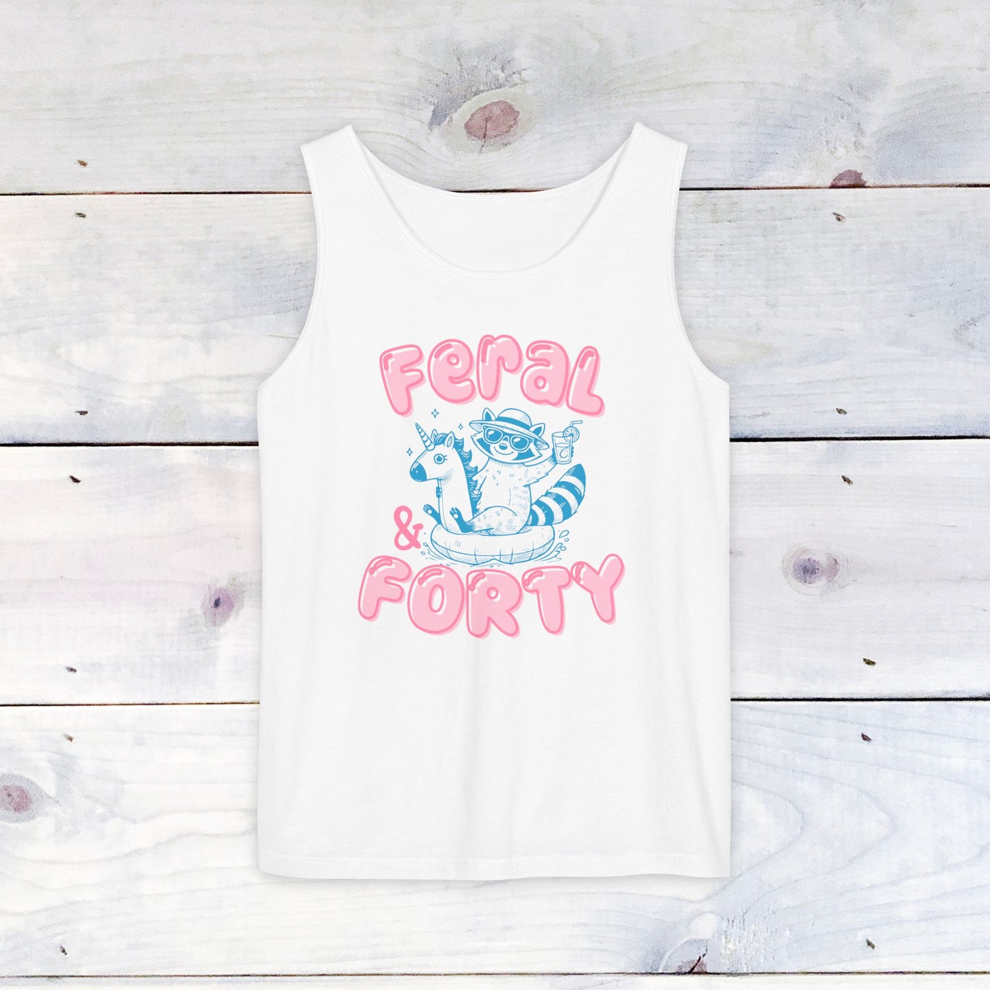 Feral and Forty Floatie Comfort Colors Tank Top