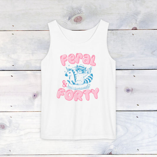 Feral and Forty Floatie Comfort Colors Tank Top