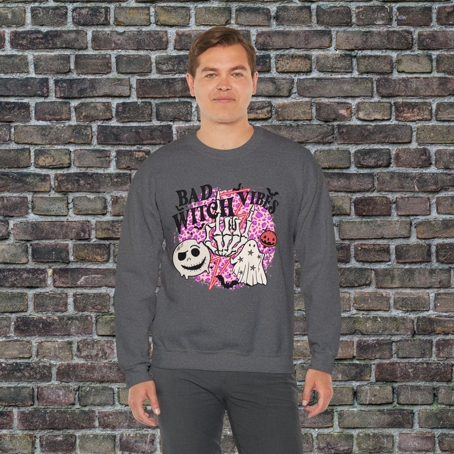Bad Witch Vibes Front - Unisex Crewneck Sweatshirt