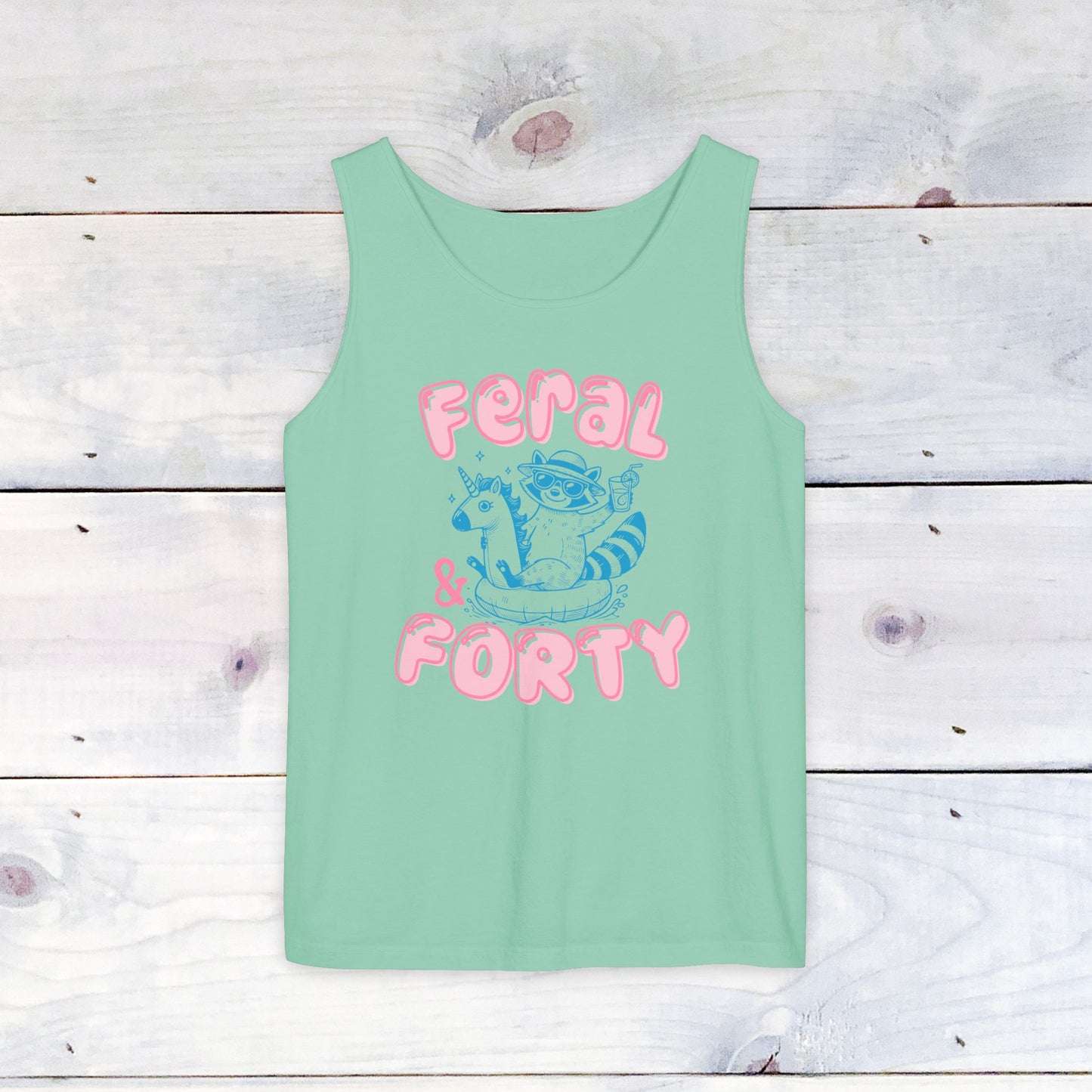 Feral and Forty Floatie Comfort Colors Tank Top