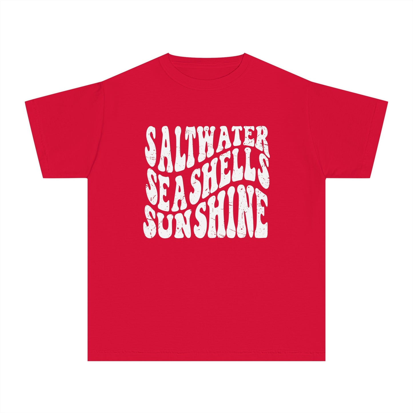 Youth Saltwater, Seashells, Sunshine Comfort Colors Youth Tee