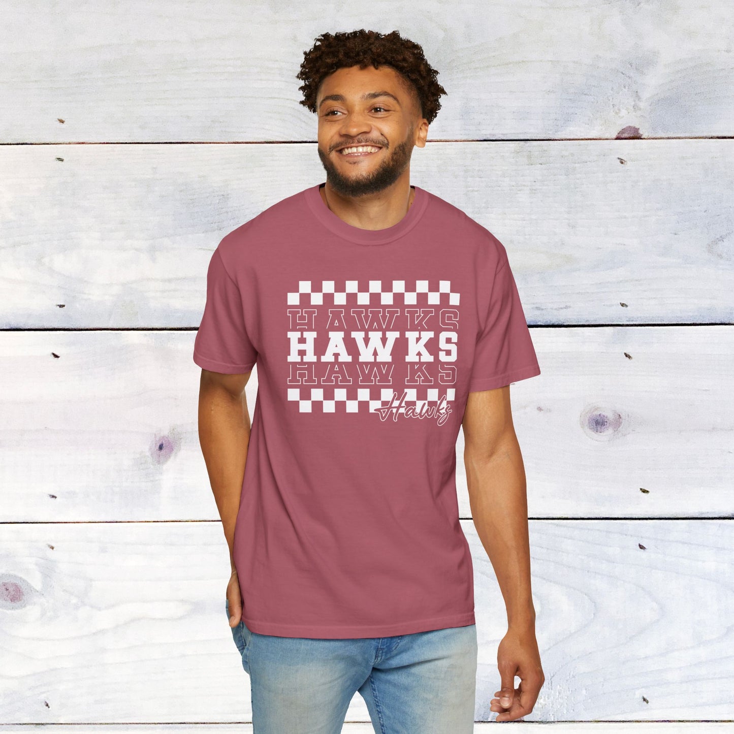 Hawks Check Comfort Colors Unisex Tee