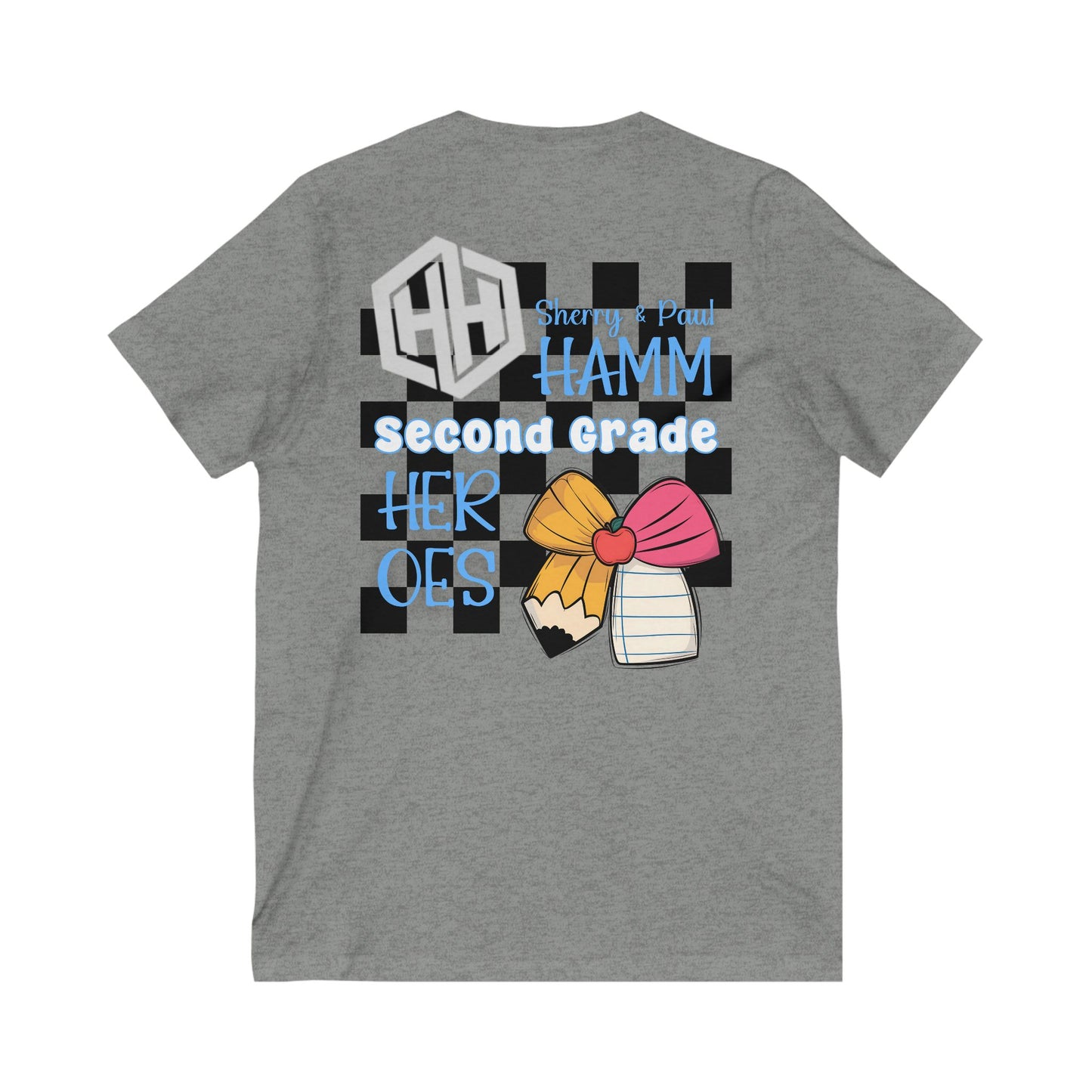 Personalized Second Grade Hamm Teacher V-Neck Tee