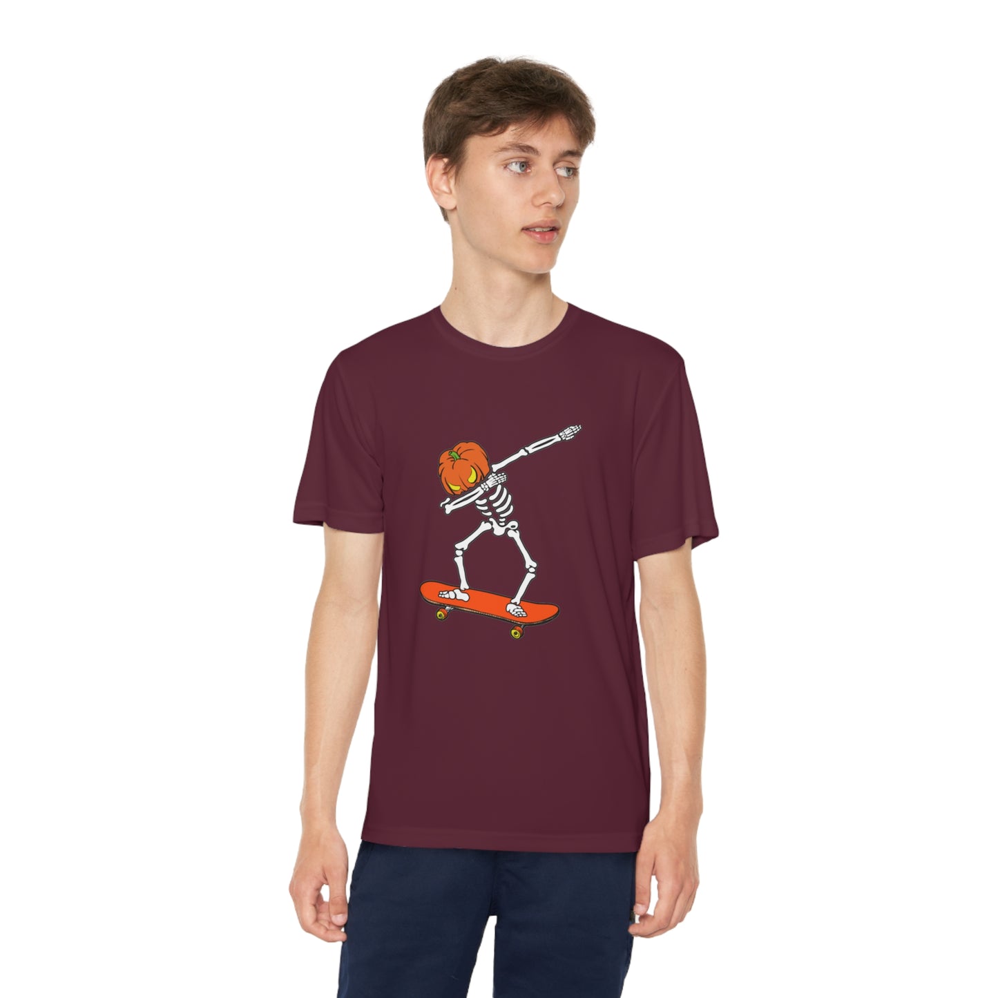 Dabbing Pumpkin Skelly Skater T