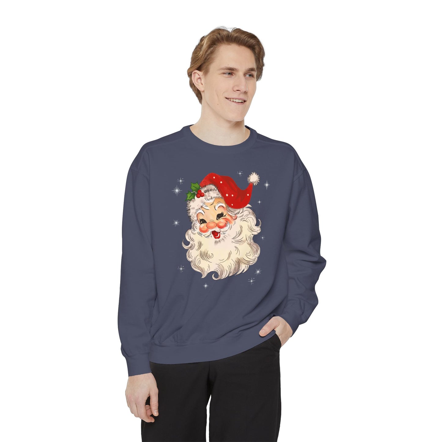 Sparkle Santa Comfort Colors Sweater