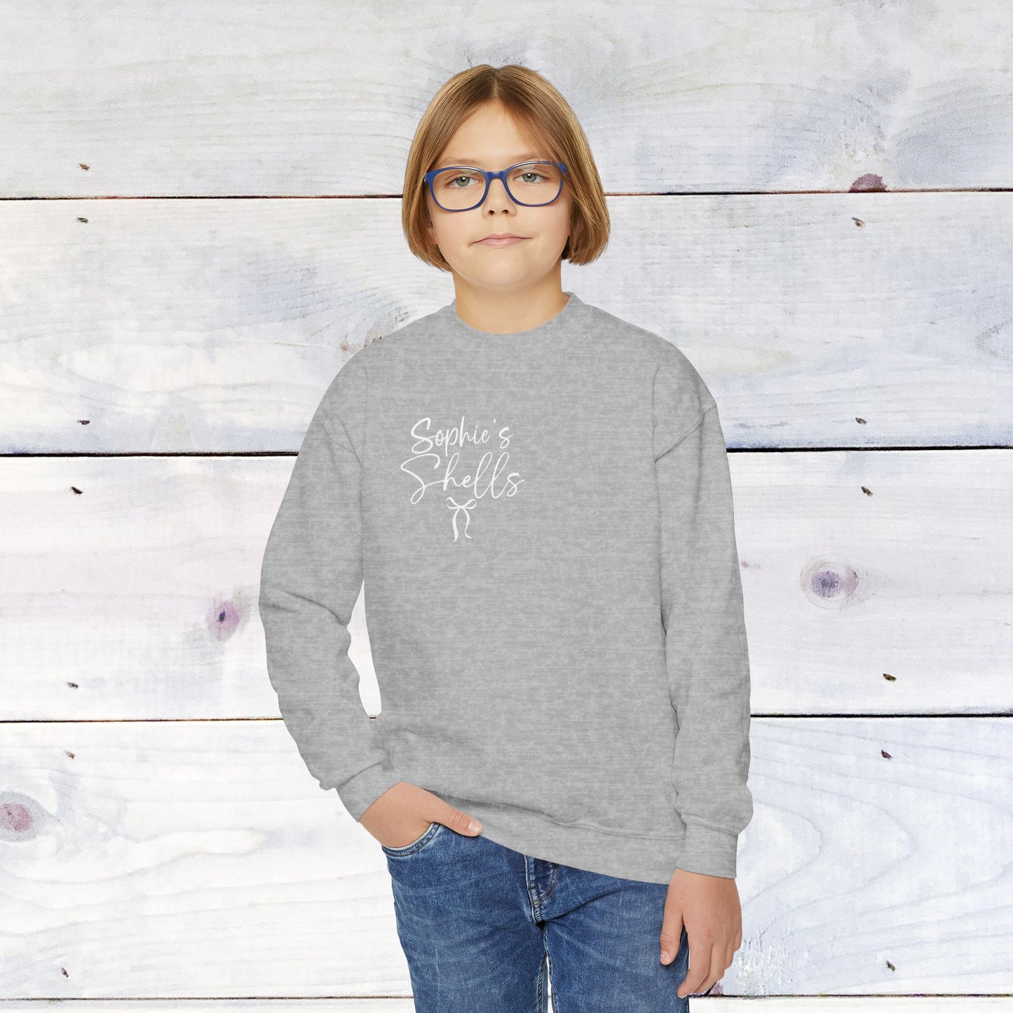Custom 'Sophie's Shells' Youth Crewneck Sweatshirt