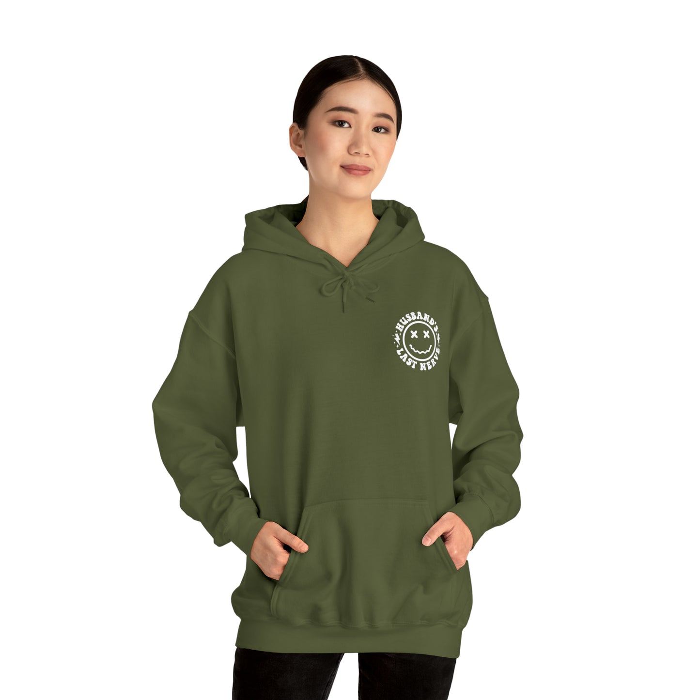 Husband's Last Nerve Hoodie - White Text