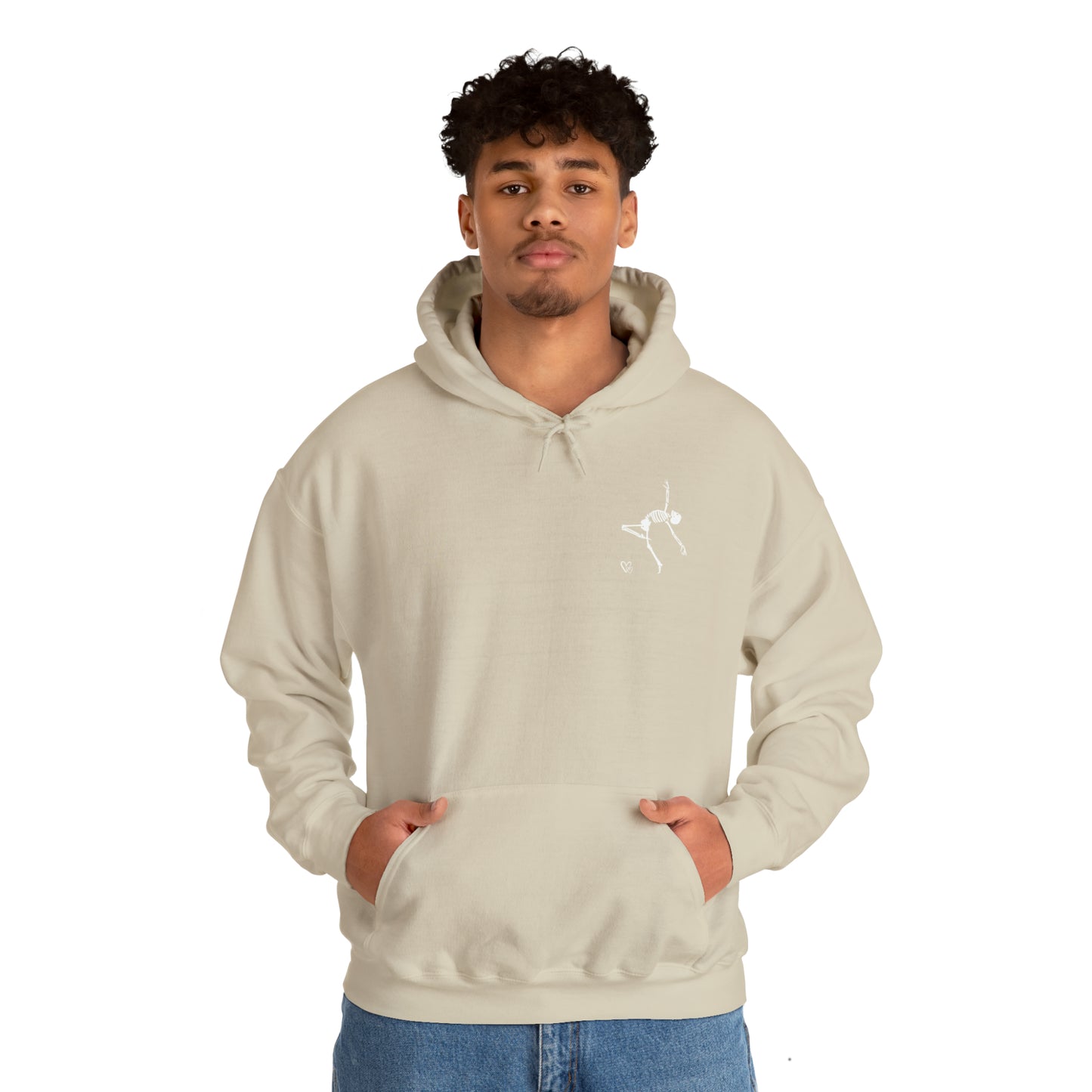 Dancing Skeleton Hoodie- Dancing Skeleton Front- Multi -Dancing Skeleton Back, Mutliple Color Options, Unisex Heavy Blend™ Hooded Sweatshirt