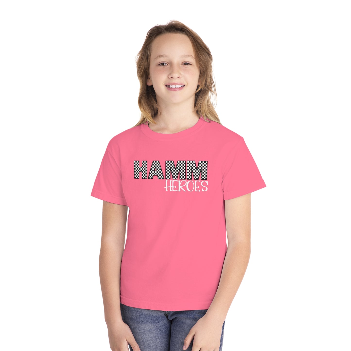 HAMM Checkered Youth Comfort Colors T . White Text