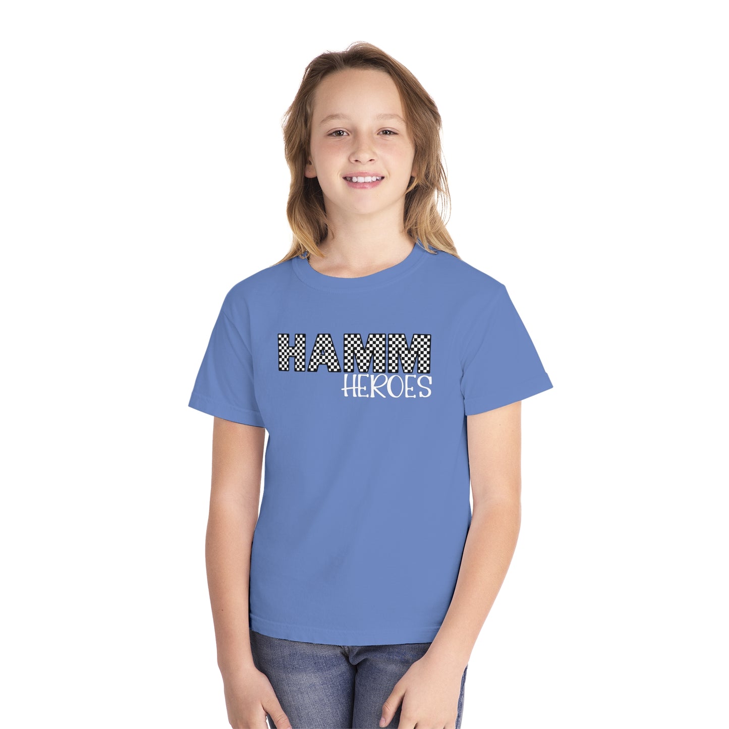 HAMM Checkered Youth Comfort Colors T . White Text