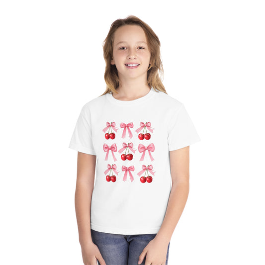 Cherry Bow Grid Comfort Colors Tee