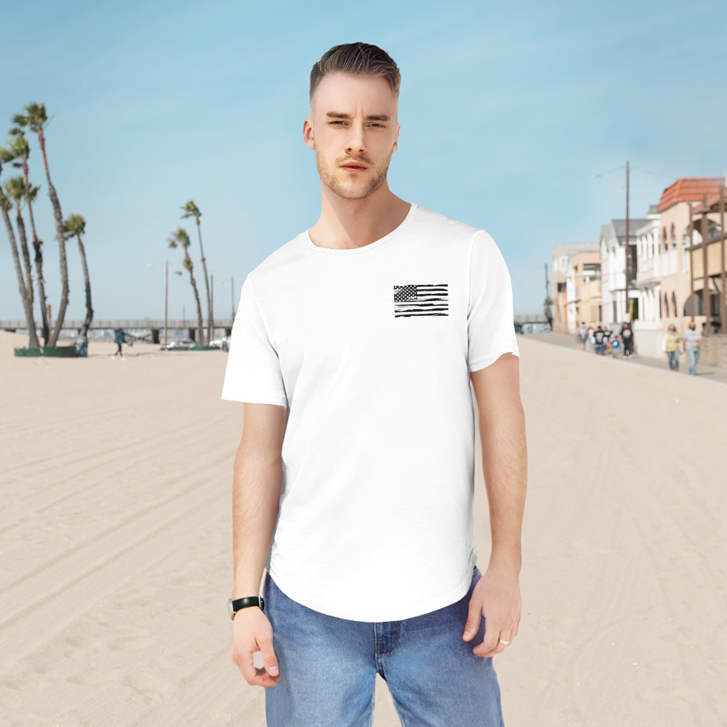 Men's - Try That in a Small Town [Back] - Jersey Curved Hem Tee