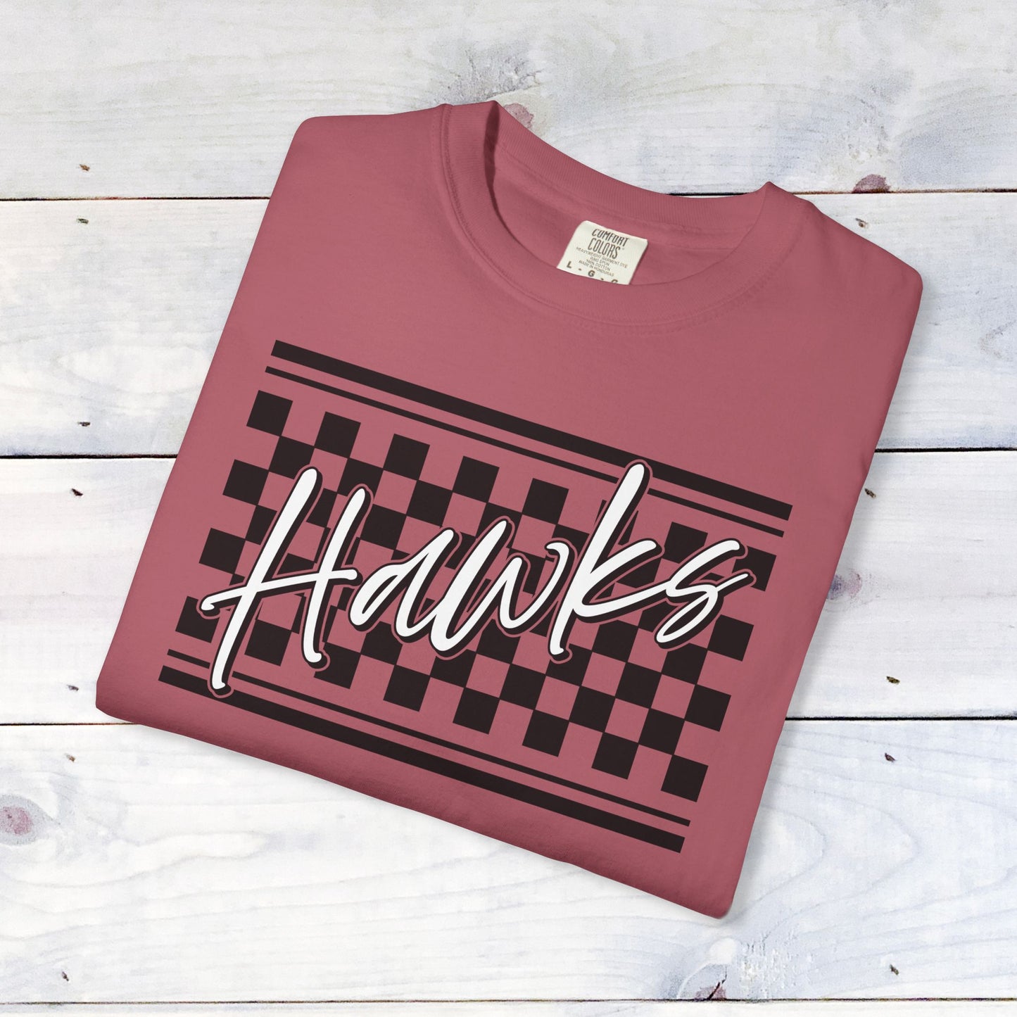 Heath Hawks Checkered Comfort Colors Unisex Tee