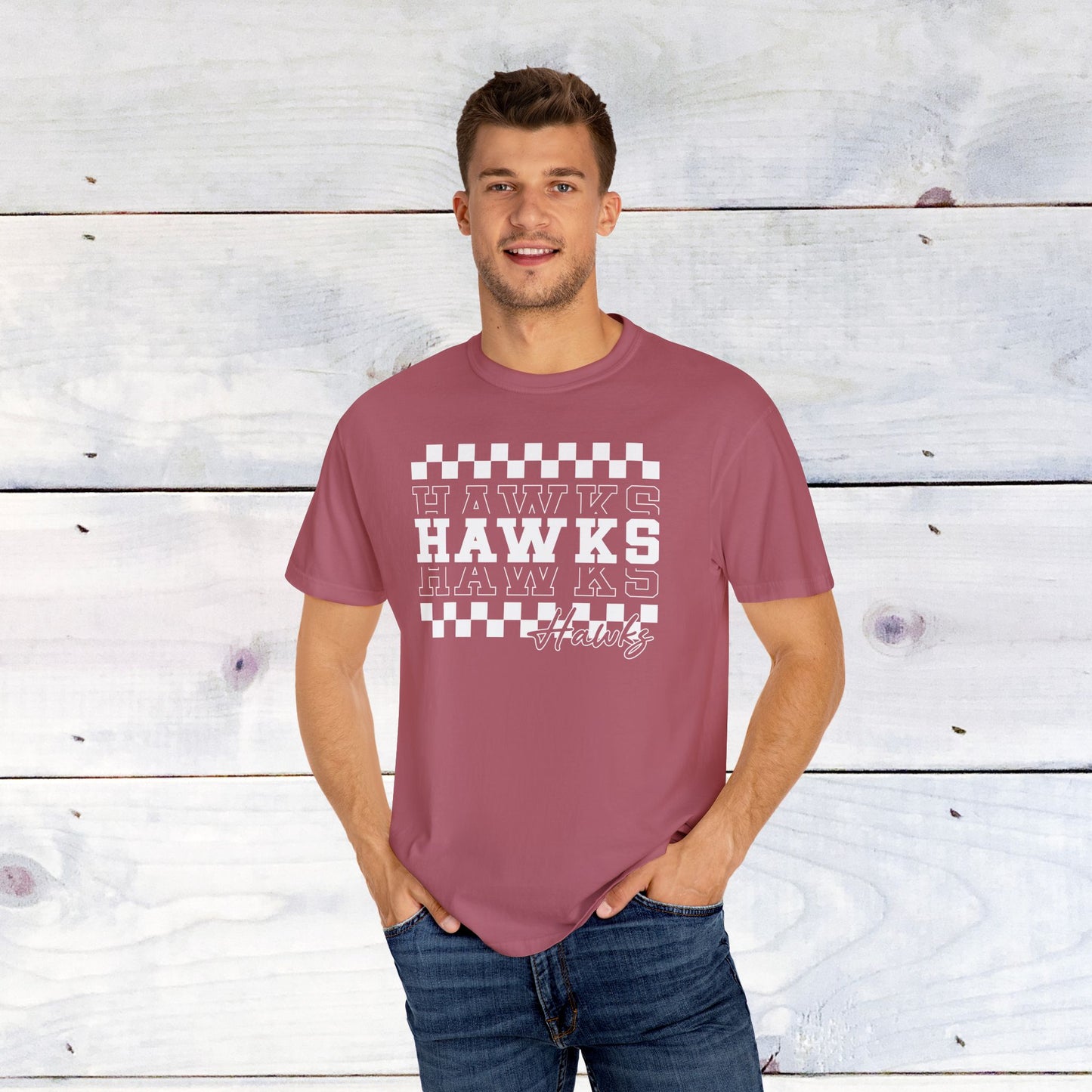 Hawks Check Comfort Colors Unisex Tee