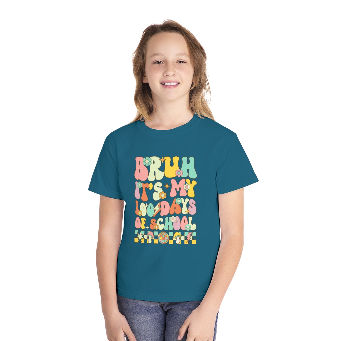 Youth BRUH 100 Days Comfort Colors Tee