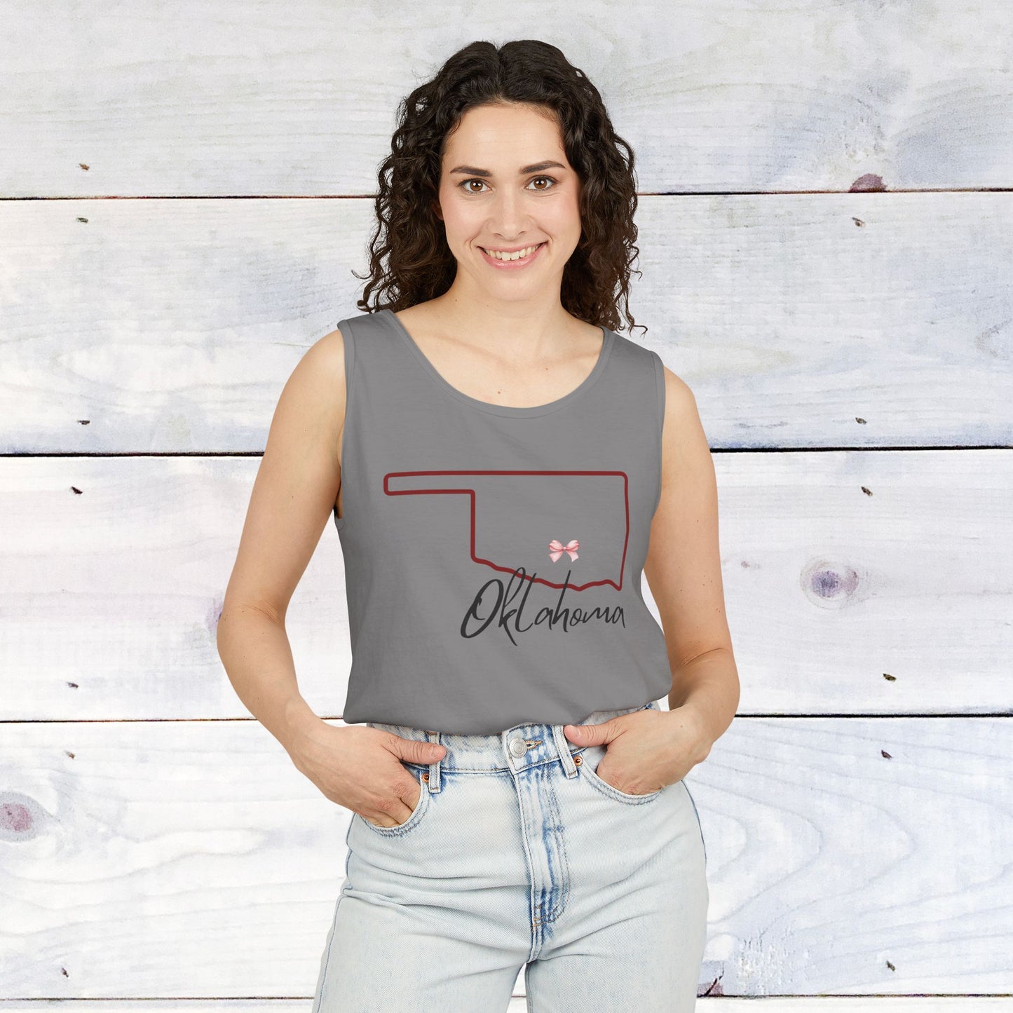 Oklahoma Norman Bow Comfort Colors Tank Top