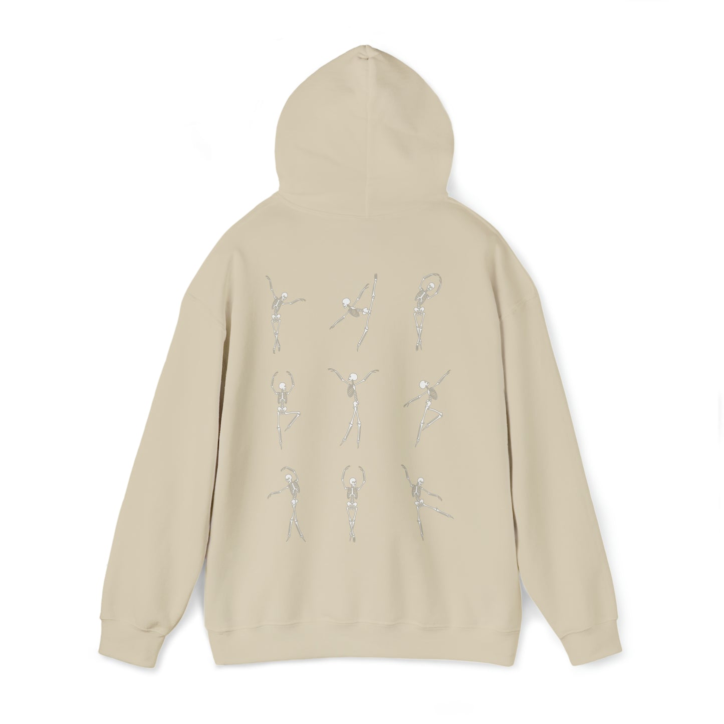 Dancing Skeleton Hoodie- Dancing Skeleton Front- Multi -Dancing Skeleton Back, Mutliple Color Options, Unisex Heavy Blend™ Hooded Sweatshirt