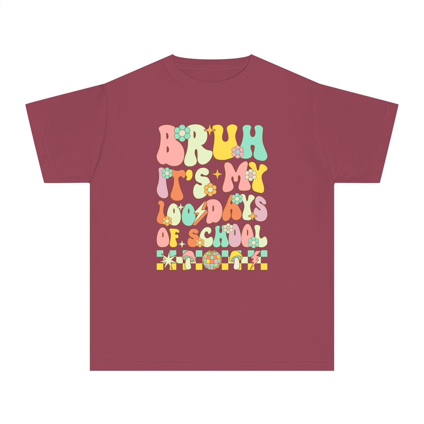 Youth BRUH 100 Days Comfort Colors Tee