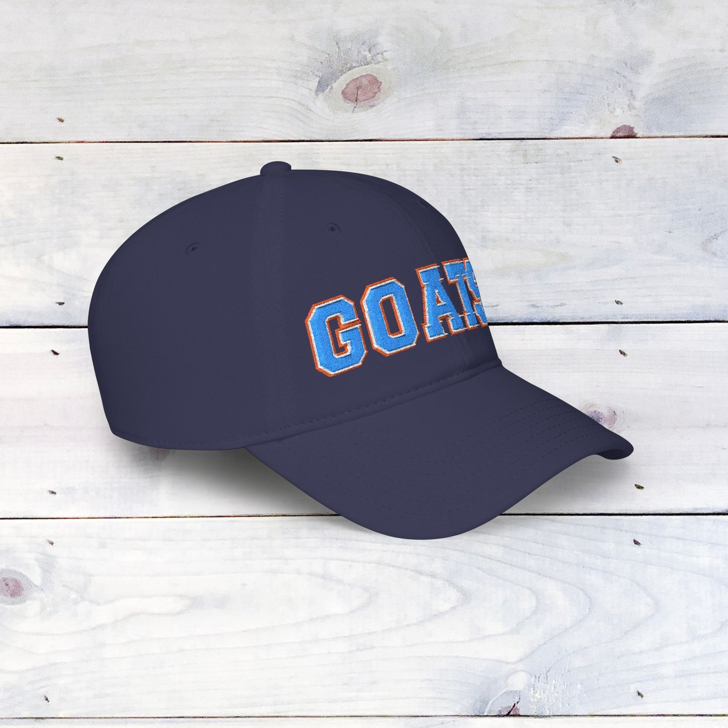 GOATS Embroidered Baseball Cap — Vintage Chenille Team Letterman Hat