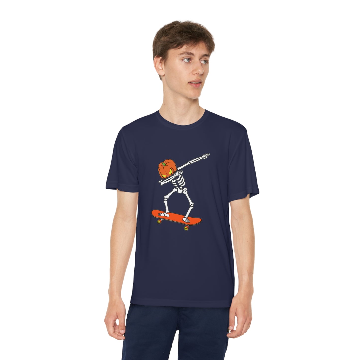 Dabbing Pumpkin Skelly Skater T