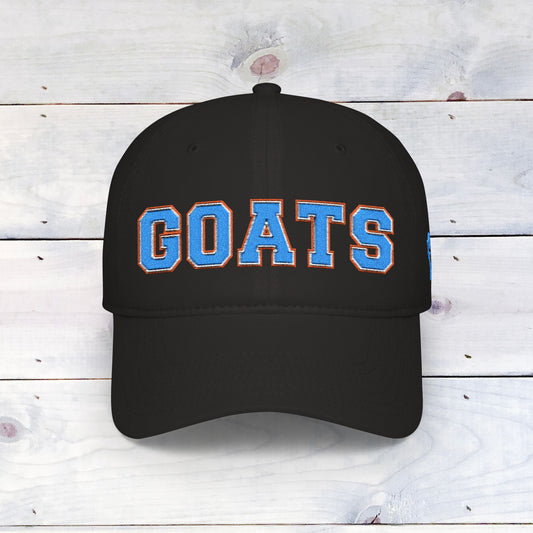 GOATS Embroidered Baseball Cap — Vintage Chenille Team Letterman Hat