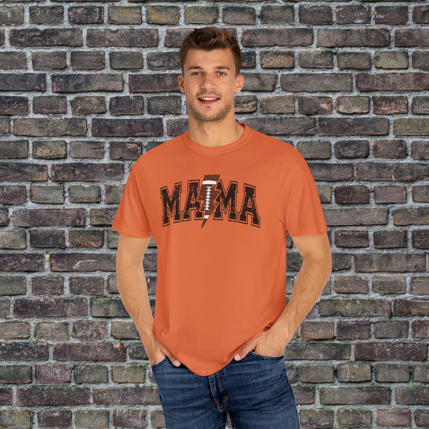 Football Mama Bolt Comfort Colors T