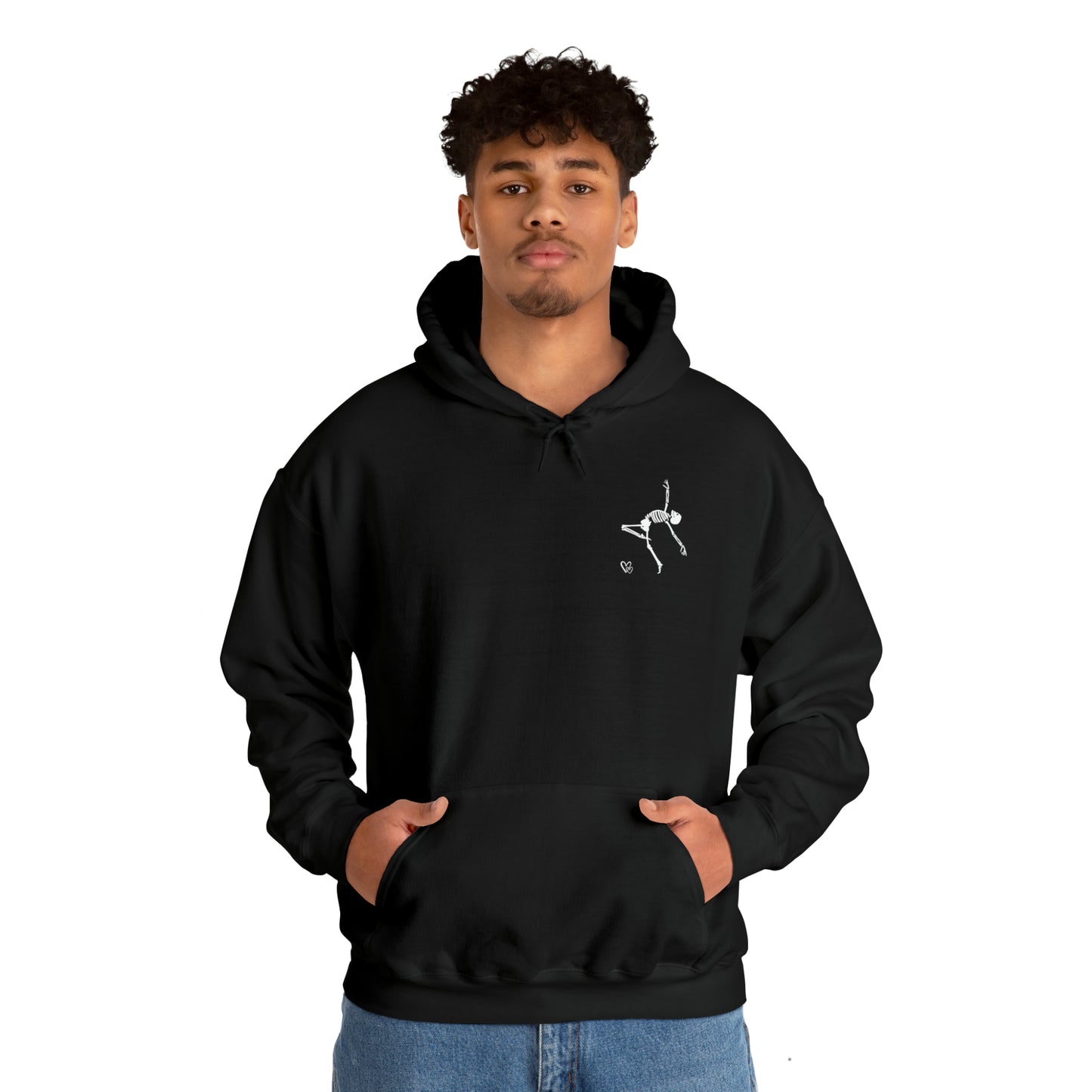 Dancing Skeleton Hoodie- Dancing Skeleton Front- Multi -Dancing Skeleton Back, Mutliple Color Options, Unisex Heavy Blend™ Hooded Sweatshirt