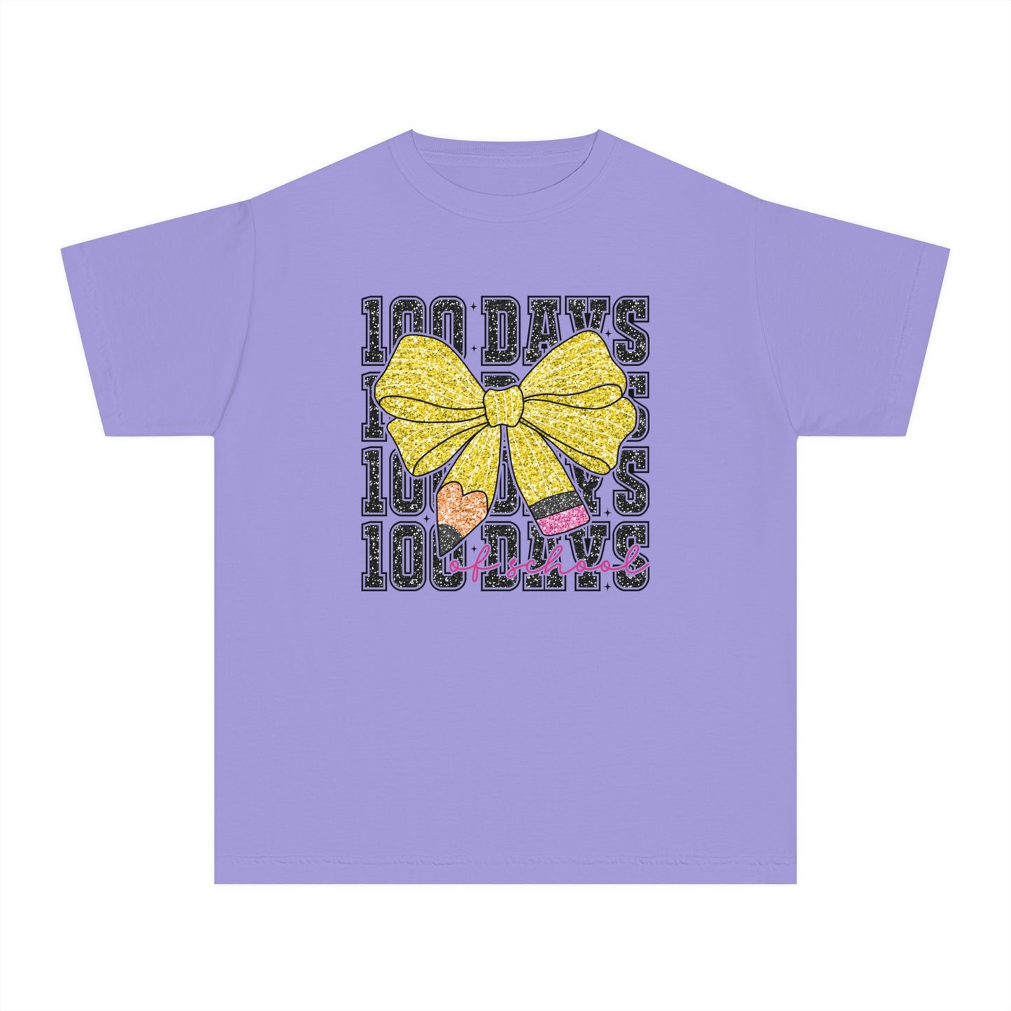Youth 100 Days Bow Comfort Colors Tee