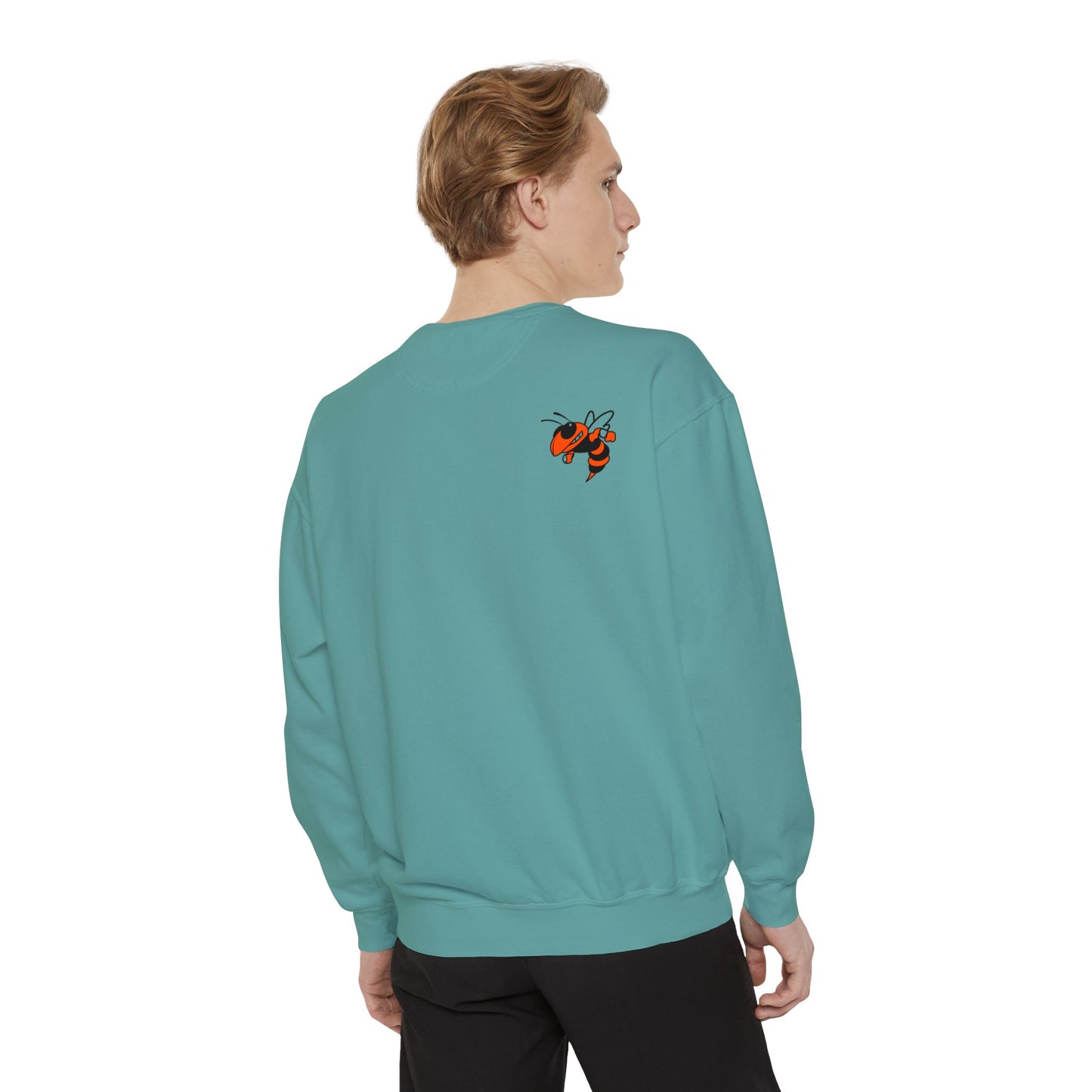 Old School R front, Small Fighting Stinger on back Comfort Colors Sweater