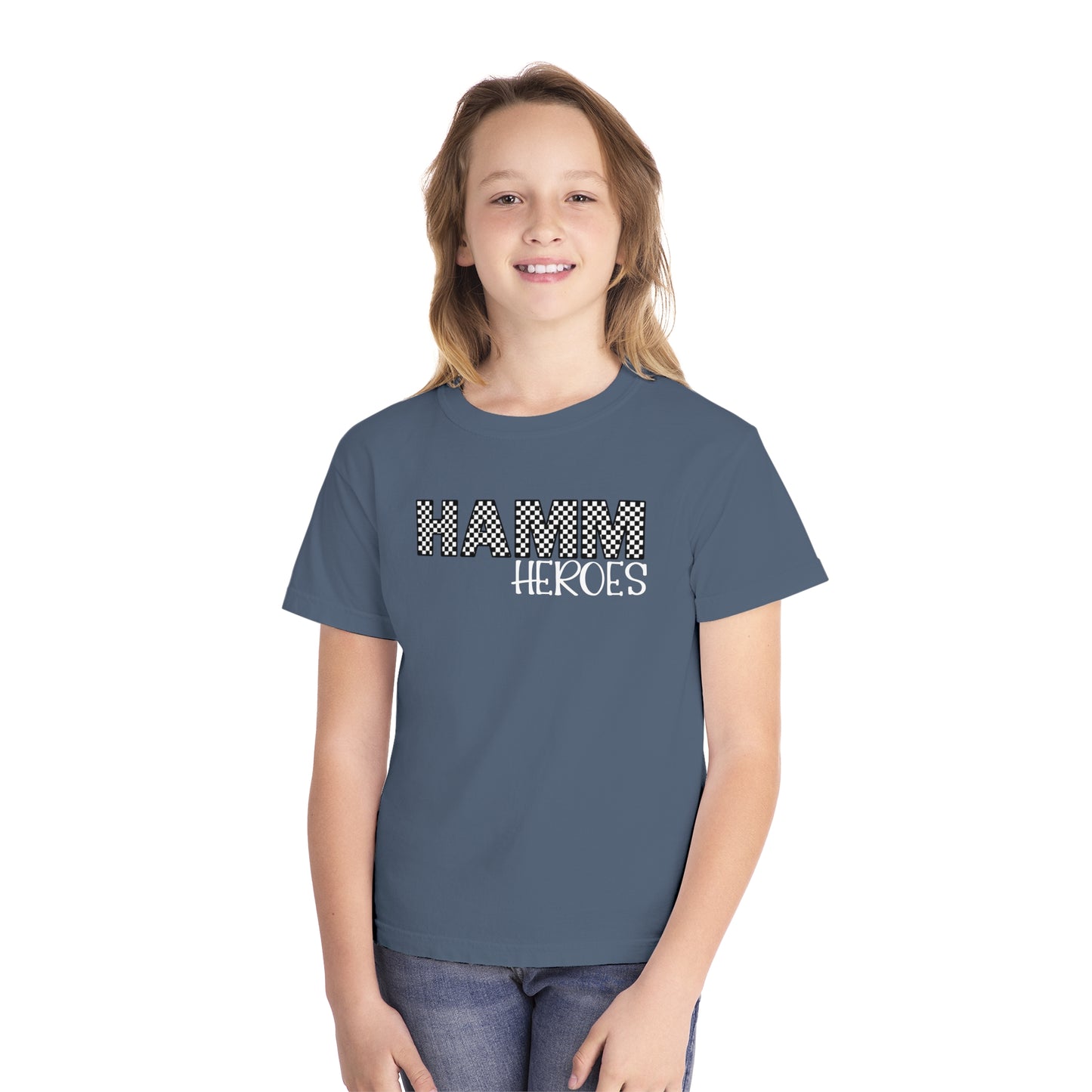 HAMM Checkered Youth Comfort Colors T . White Text