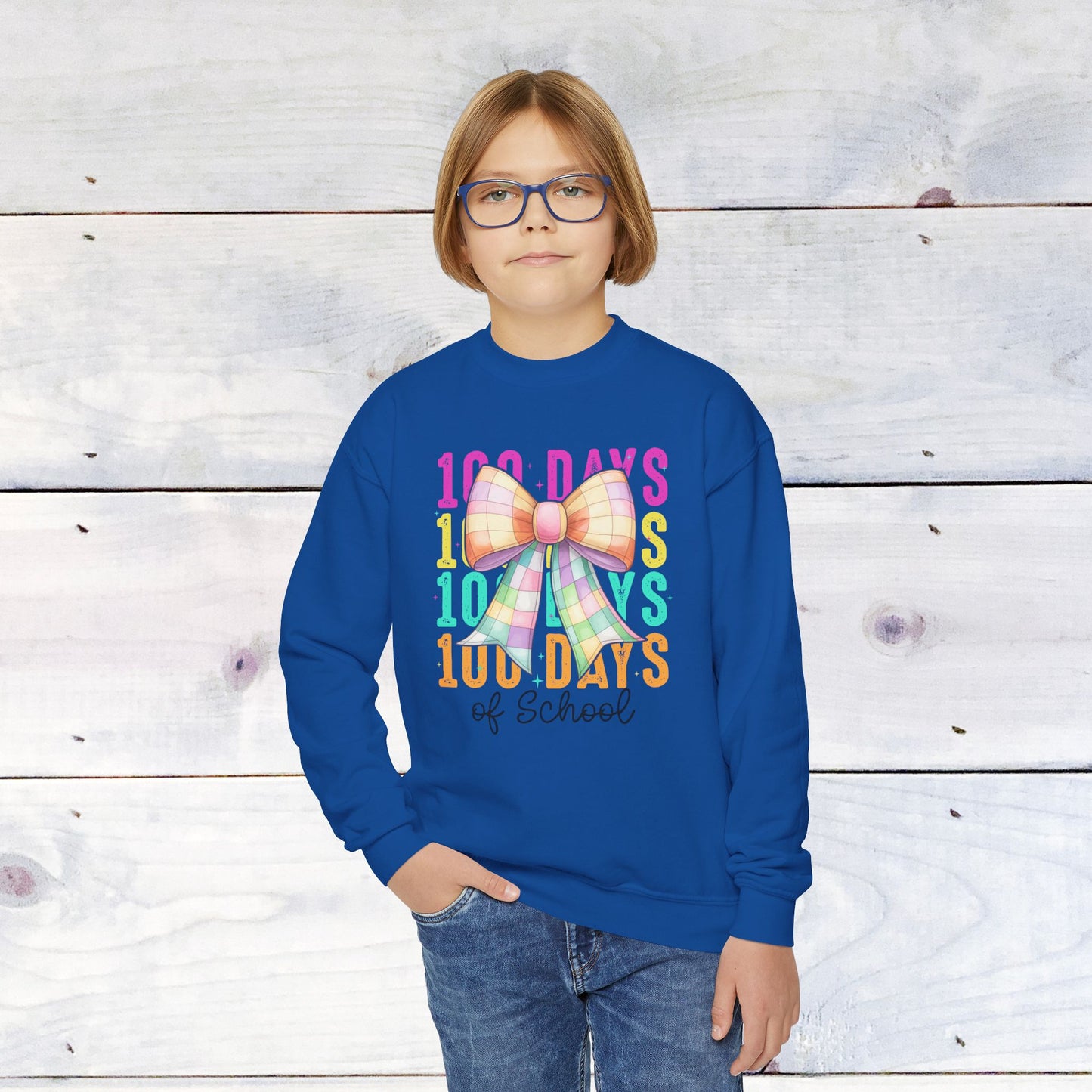 Youth 100 Days Disco Bow Crewneck Sweatshirt