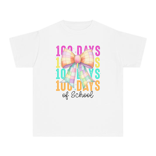 Youth 100 Days Disco Bow Comfort Colors Tee