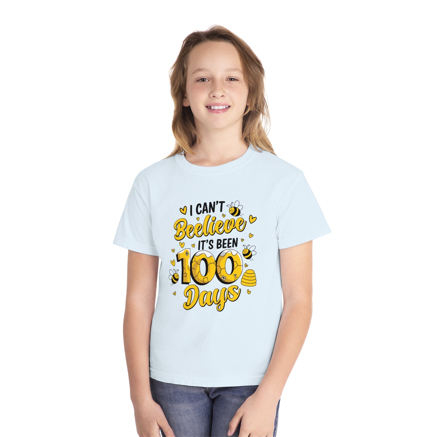 Youth I Can't Beelieve 100 Days Comfort Colors Tee