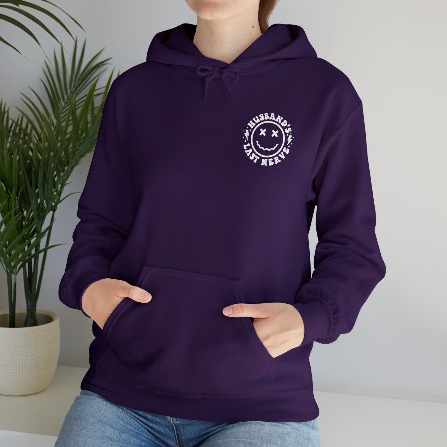 Husband's Last Nerve Hoodie - White Text