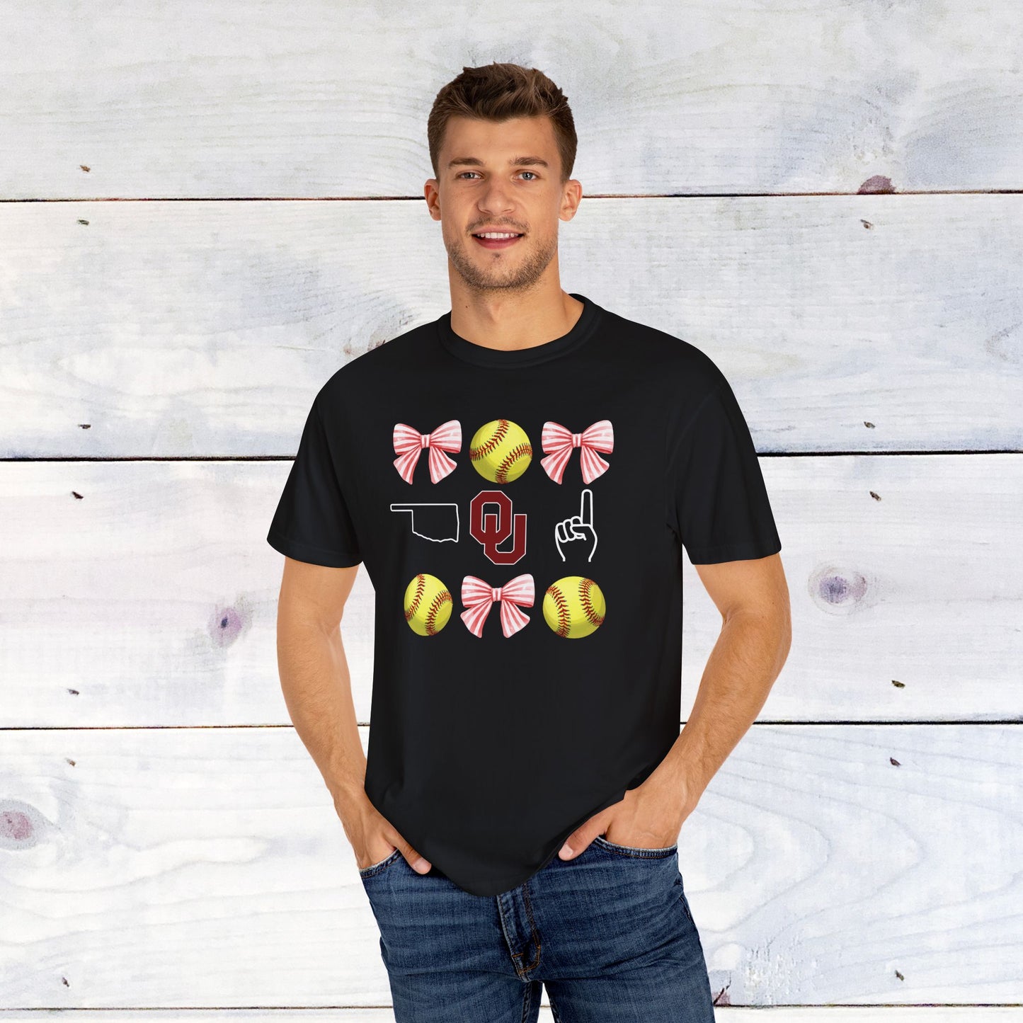 Oklahoma Softball Grid Comfort Colors T