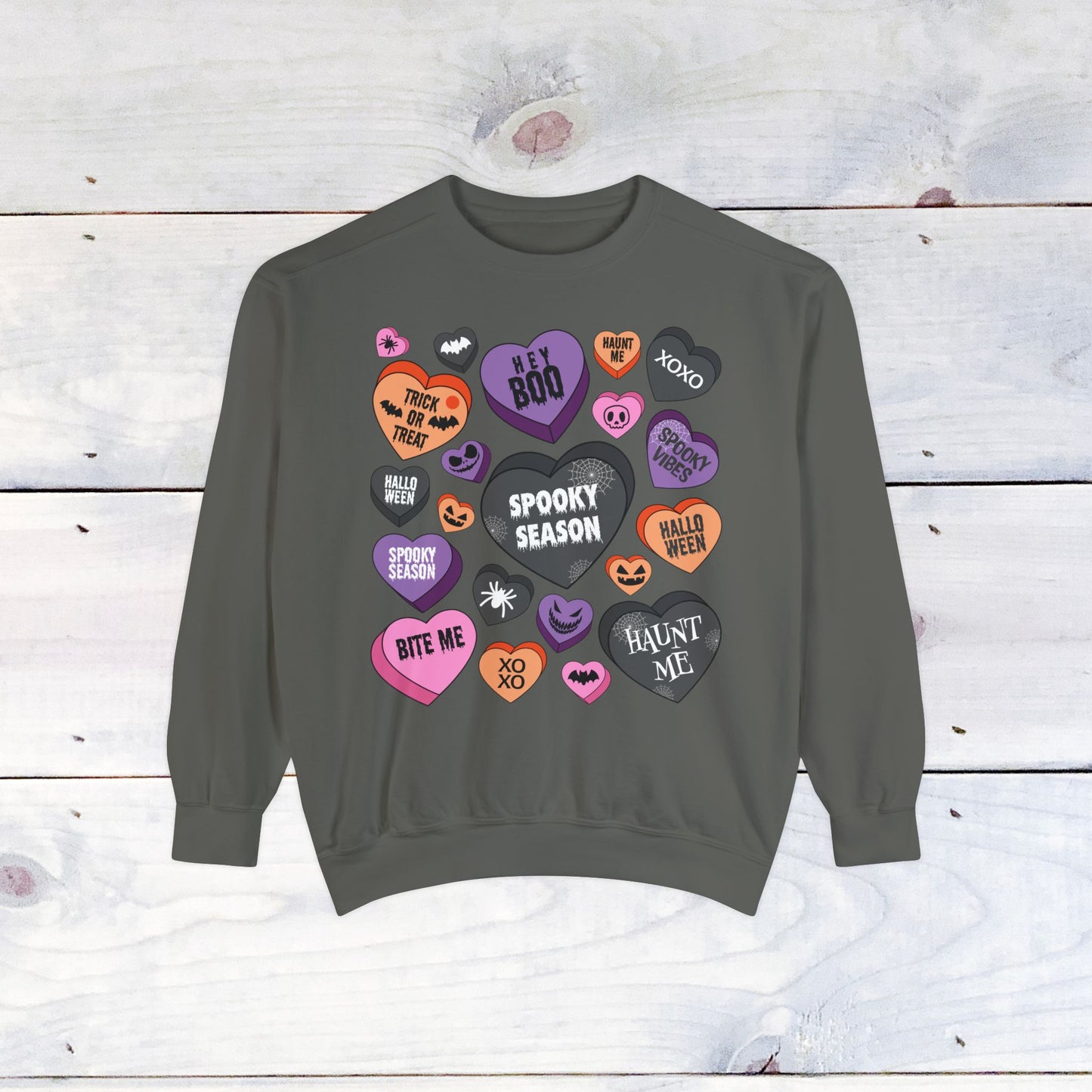 Halloween Conversation Hearts - Comfort Colors Sweater