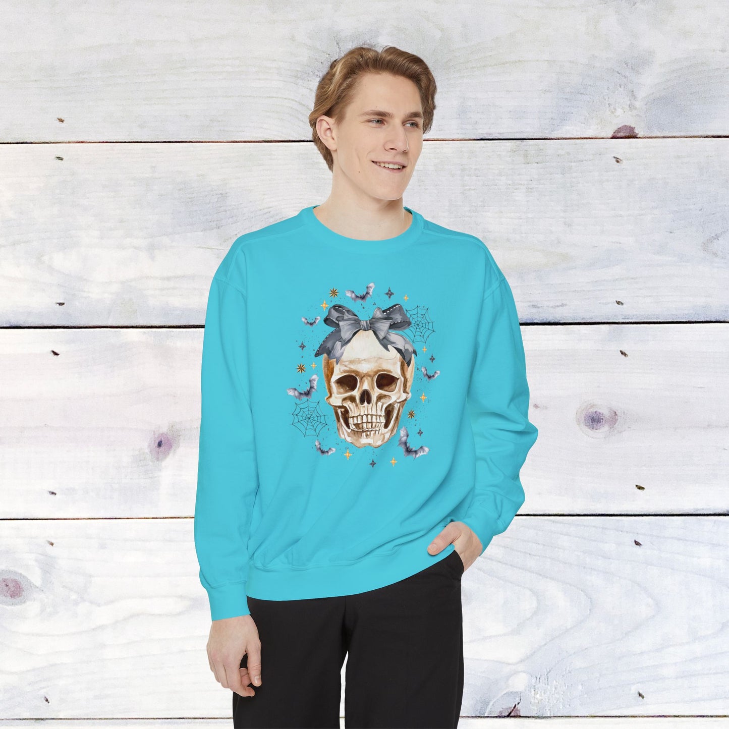 Pretty Bow Skull Comfort Colors Sweater