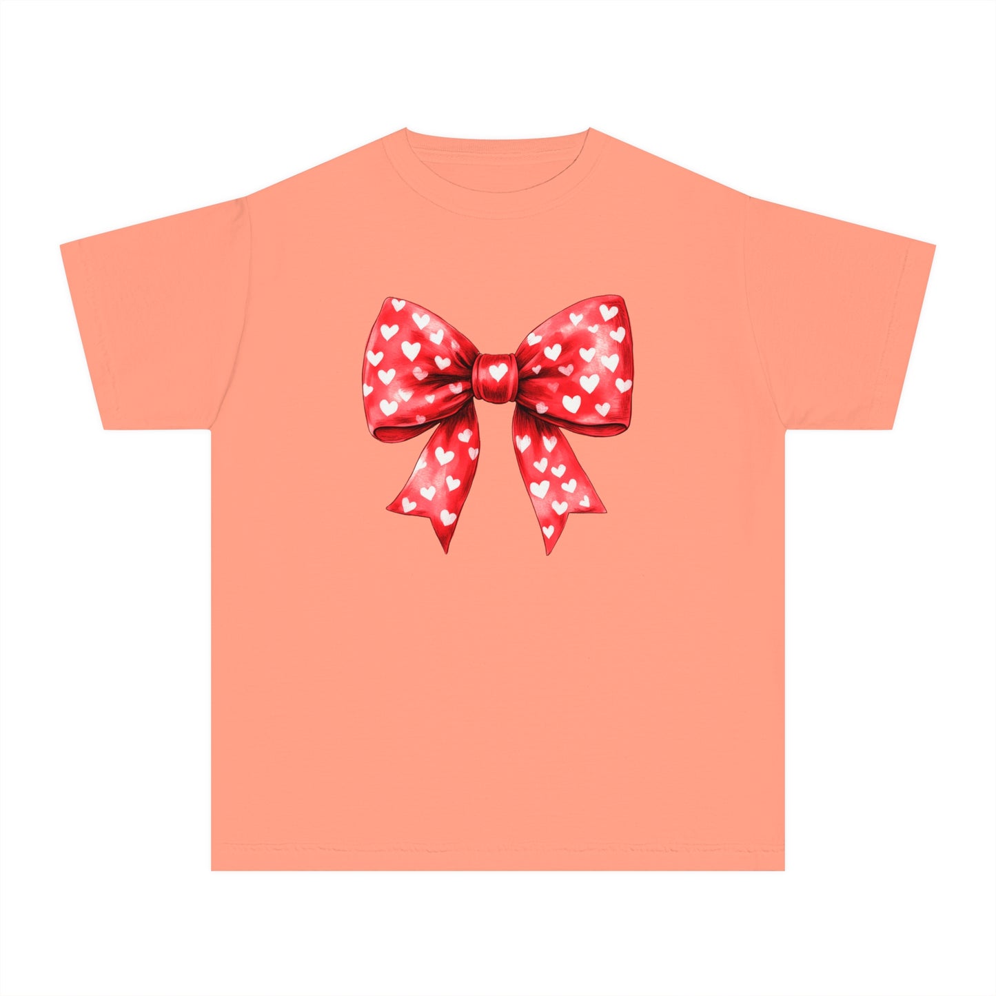 Heart Bow Youth Comfort Colors Tee