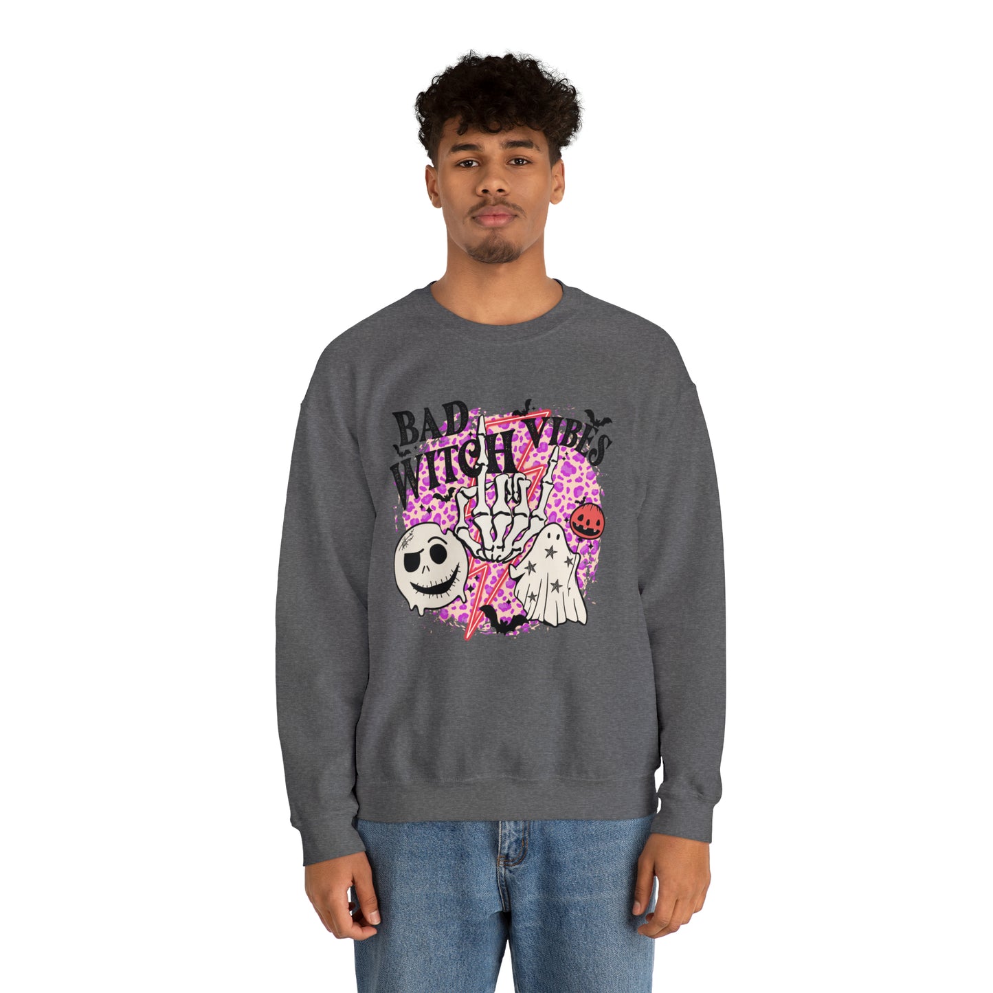 Bad Witch Vibes Front - Unisex Crewneck Sweatshirt