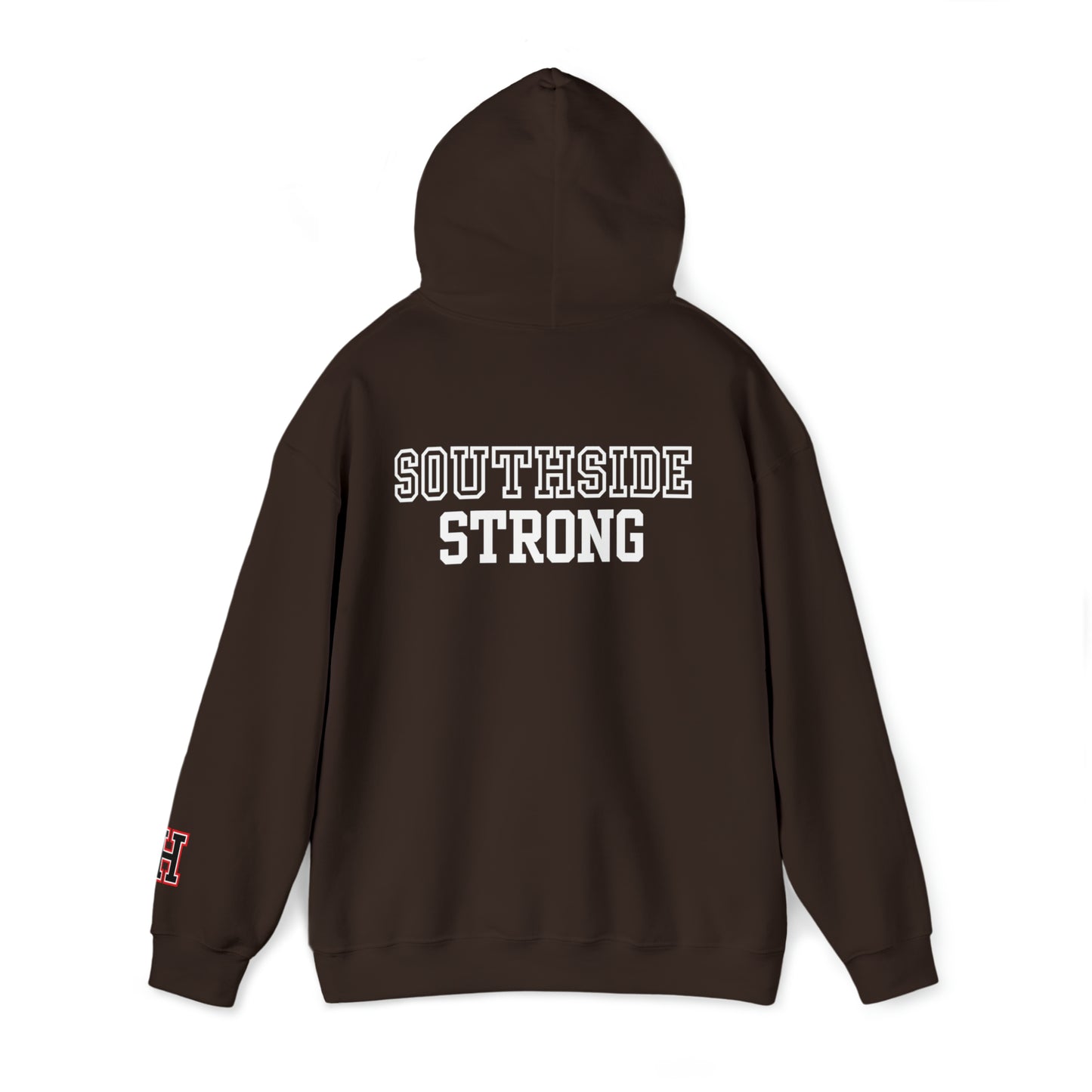 Heath Hawks WTD front Southside Strong back - H Cuff  - Hoodie