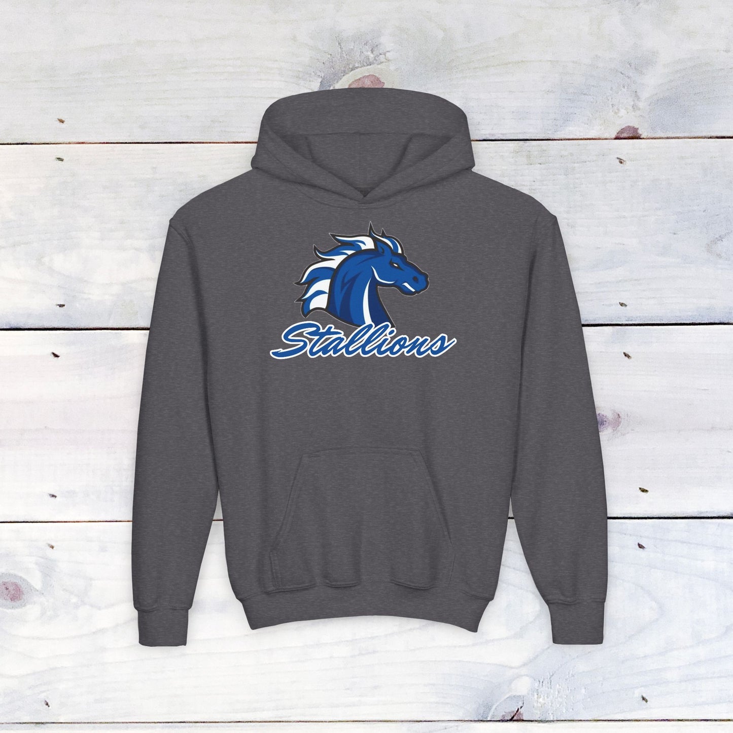 Custom Stallions #9 Youth Heavy Blend Hooded Sweatshirt