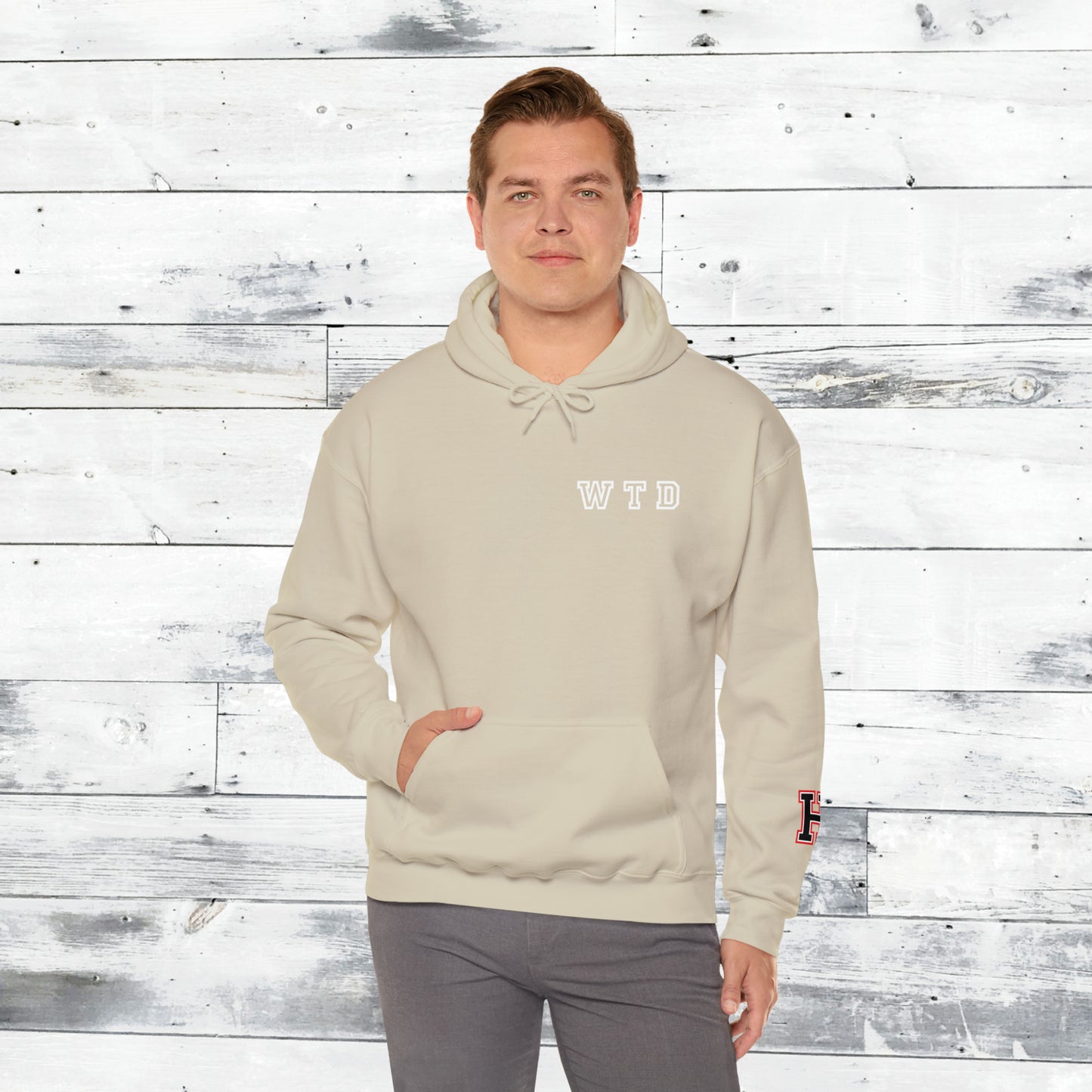Heath Hawks WTD front Southside Strong back - H Cuff  - Hoodie