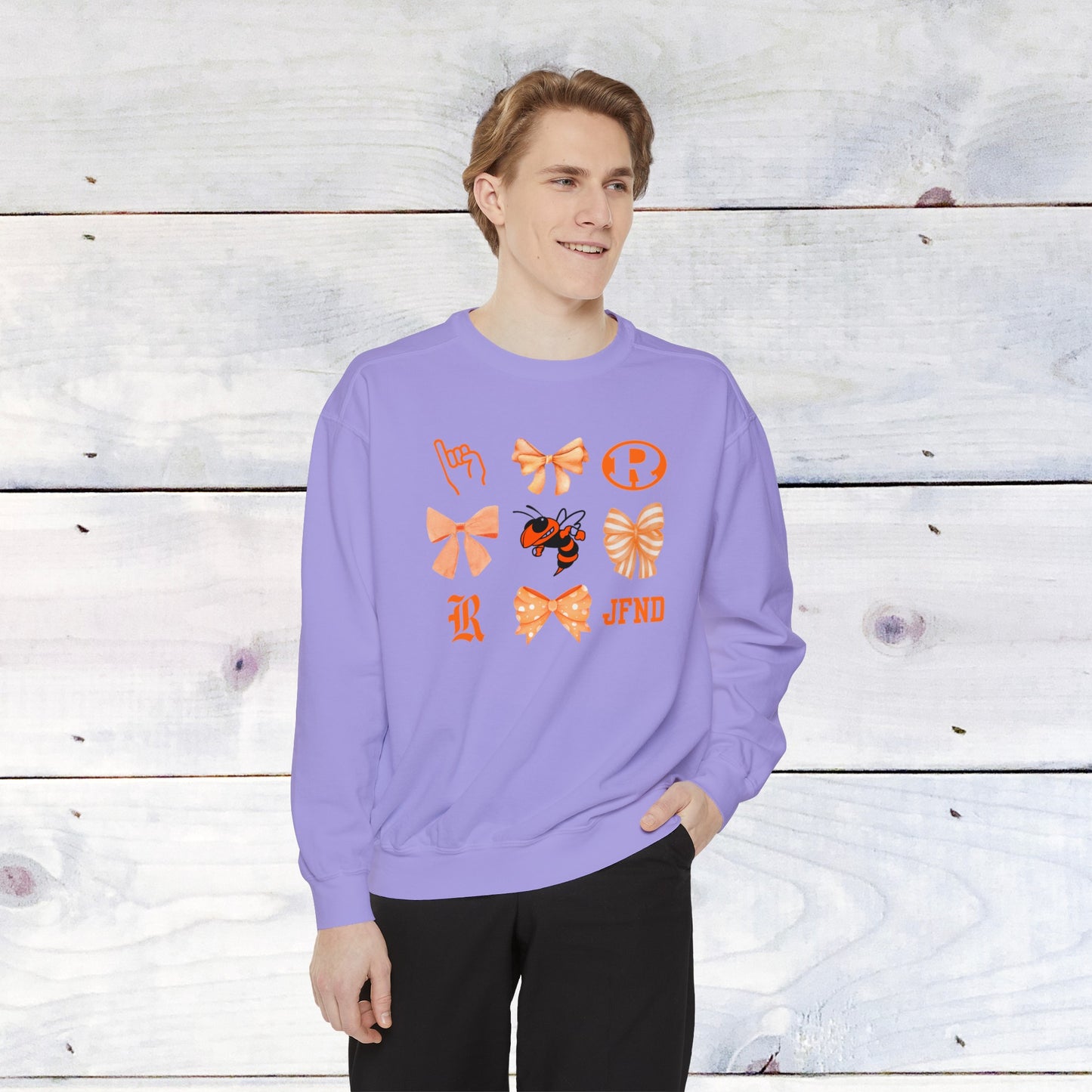 Rockwal Yellowjacket Bow Comfort Colors Sweater