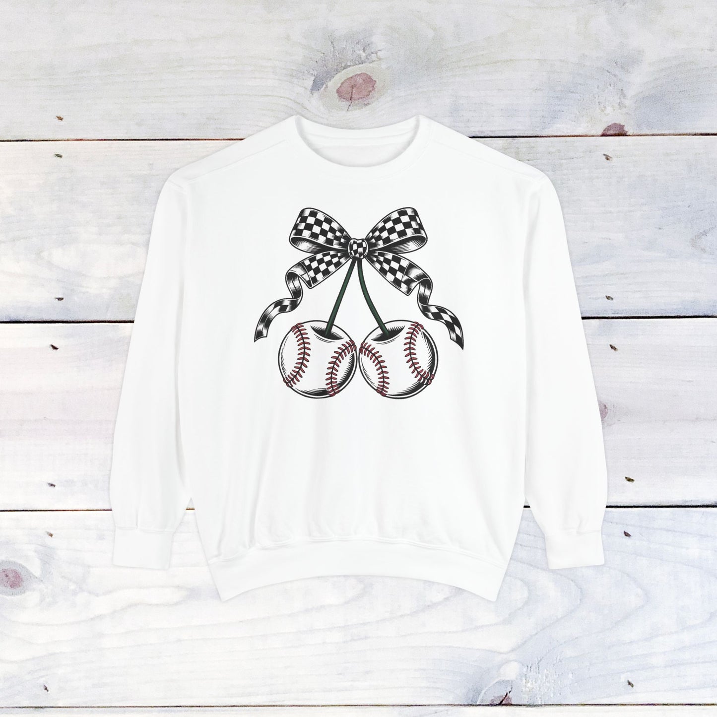 Baseball Cherries Comfort Color Sweatshirt