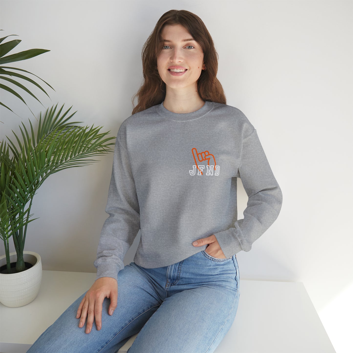 JFND front and Yellowjacket back Sweater