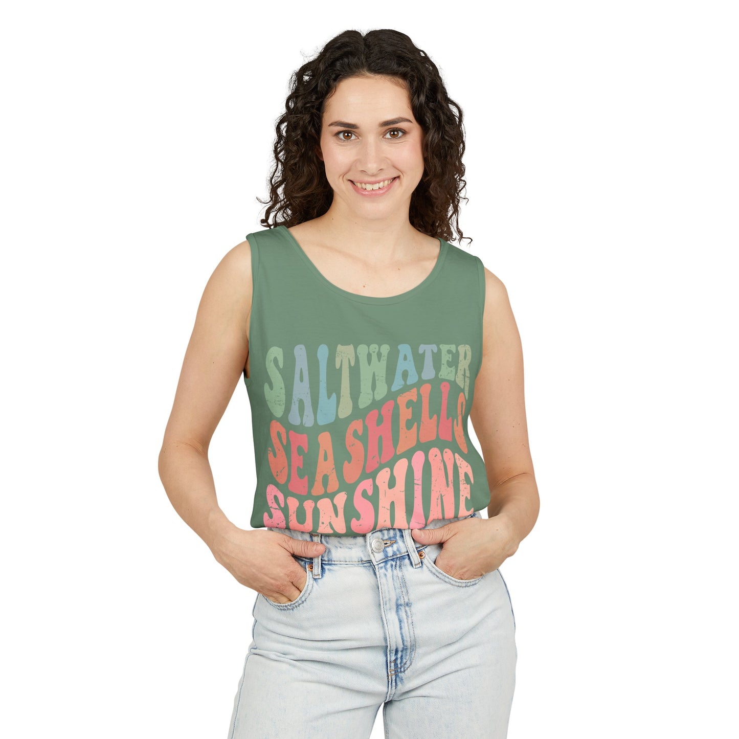 Saltwater, Seashells, Sunshine Tank - Comfort Colors