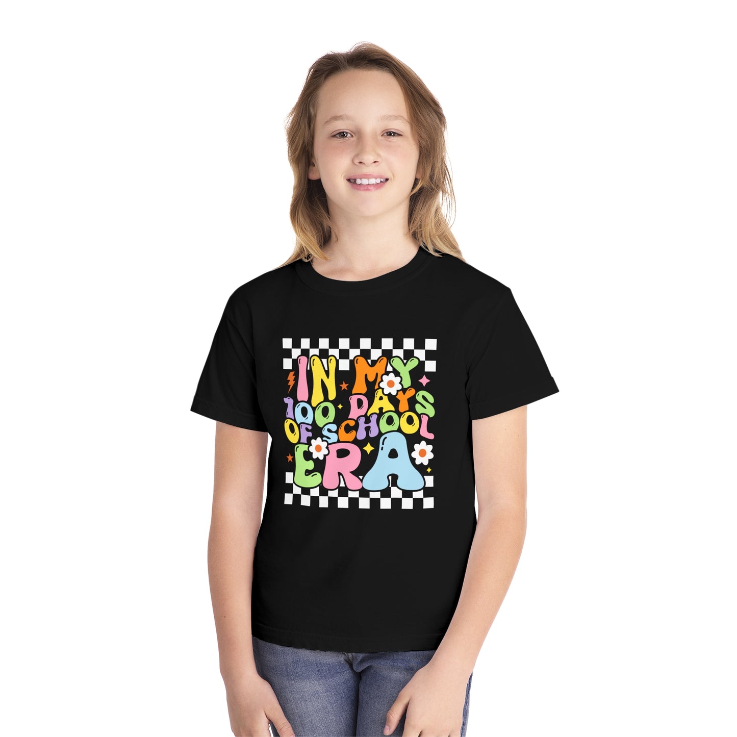 Youth Checkered 100 days Era Comfort Colors Tee
