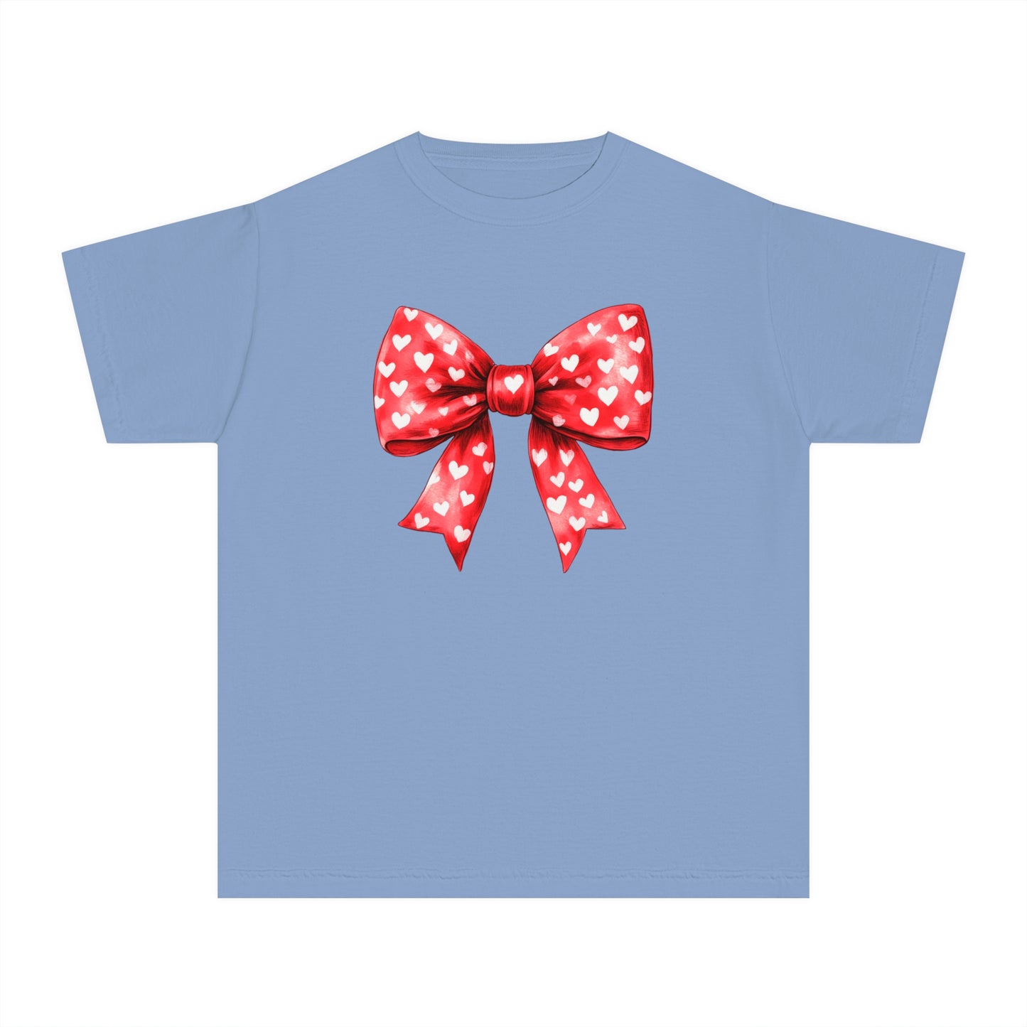 Heart Bow Youth Comfort Colors Tee