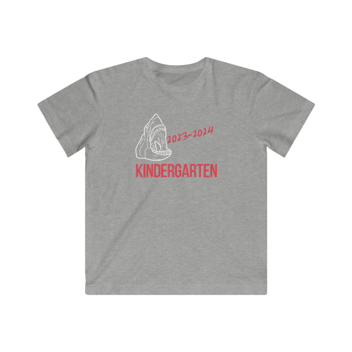 Shark, Kindergarten 23-24 T-Shirt  White/Red Text