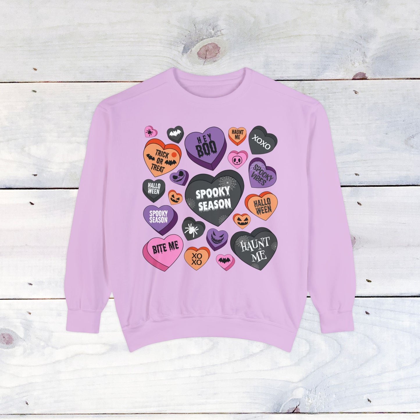 Halloween Conversation Hearts - Comfort Colors Sweater